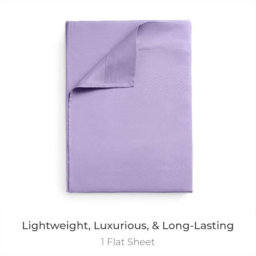 Mellanni Twin Size Flat Sheet - Iconic Collection Bedding - Hotel Luxury, Extra Soft, Cooling - Wrinkle, Fade, Stain Resistant - 1 Flat Sheet Only (Twin, Violet) - Thumbnail 2
