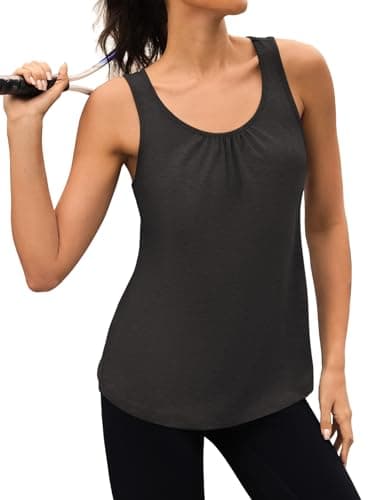 3rd hill Workout Tank Tops for Women Racerback Sleeveless Yoga Top Loose Fit Gym Shirt Running Athletic Tanks Black S - Thumbnail 2