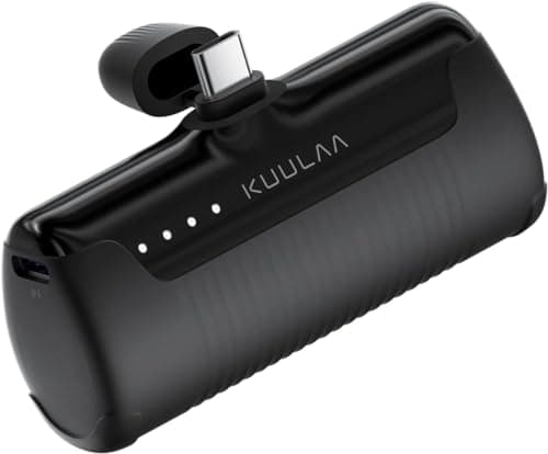 Kuulaa Portable Charger USB C Power Bank 4500mAh Small Portable Phone Charger Android Compact Plug in Battery Pack Portable Compatible with iPhone 15, Samsung Galaxy, Moto, LG, Pixel, Black - Image 1