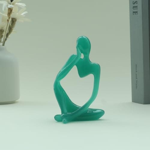 YeseeYe Bookshelf Decor Thinker Statue - Abstract Art Reading Sculpture Modern Home Decoration Figurine for Living Room Office Shelves Coffee Table Desk Decor - Thumbnail 2