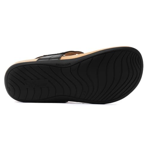 Athlefit Women's Arch Support Orthotic Sandals Comfortable Walking Orthopedic Thong Black Sandals Size 9.5 - Thumbnail 4