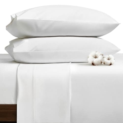 HYPREST 100% Egyptian Cotton Sheets King Size - Extra Deep Pocket King Sheets, 1200 Thread Count Luxury Soft & Crisp Bed Sheets Set, Oeko-TEX Certified, Durable Cooling Hotel Bedding, White