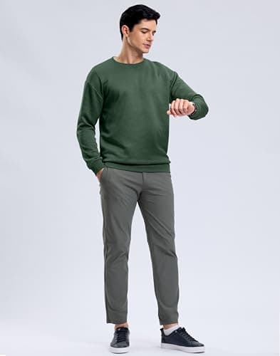 G Gradual Mens Sweatshirt Geometric Textured Crewneck Sweater Long Sleeves Casual Dressy Pullover Shirts, Mineral Green, 2XL - Thumbnail 6