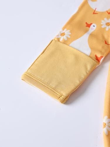 Baby Newborn Knotted Gown, Soft Breathable Viscose from Bamboo for Infant Home Coming Outfit, Knotted Gown with Headband (Ginger Goose, 1-3M) - Thumbnail 3