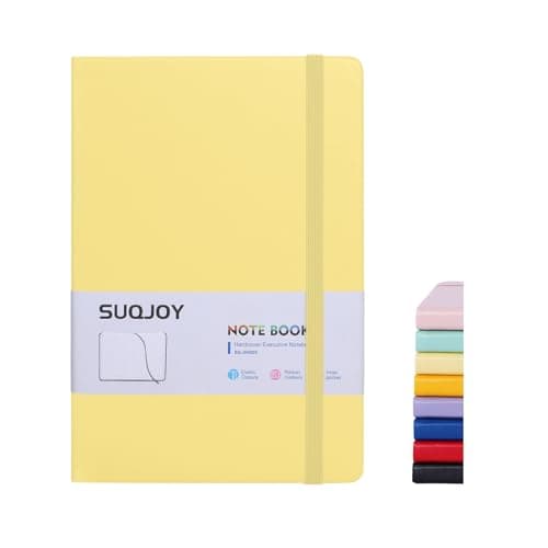SUQJOY Lined Journal Notebooks for Writing, 100 GSM Thick Paper, 1 Pack Hardcover Notebooks, A5 College Ruled Notebook, Journaling Notebook for School/Travel/Office (Yellow- 1 Pack) - Image 1