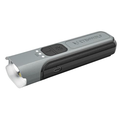 ETENWOLF L2 Rechargeable Flashlight USB-C,6 Light Modes,Flat Flashlight with Red Beam,Super Bright LED Flash Light,Lightweight Handheld Flashlight for Home Camping Emergency Gift (Grey)