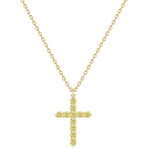 Helirose Cross Necklace for Women, 14K Gold Plated Gold Necklace for Women, Dainty Cross Pendant with Cubic Zirconia, Hypoallergenic Christian Religious Jewelry Gifts (Yellow-Gold Plated) - Image 1
