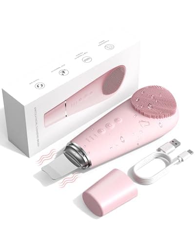 Skin Scrubber Face Spatula & Silicone Facial Cleansing Brush 2 in 1,Blackhead Remover Tool for Facial Deep Cleansing,IPX7 Waterproof Exfoliating Massager for Women and Men (7 Modes Gentle Exfoliating) - Image 1