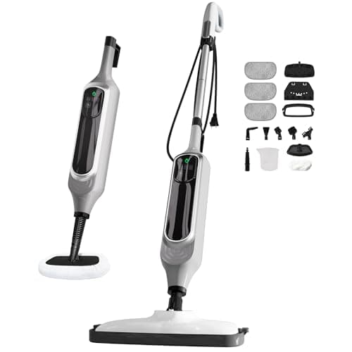 Sapodilla 12 in 1 Steam Mop, Detachable Handheld Steam Cleaner for Home, 23FT Cord, for Hardwood Floor Cleaning, Tile, Carpet, Furniture, Clothes, Windows, Grey - Image 1