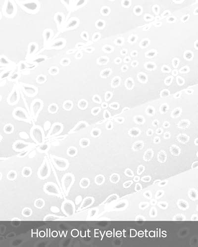 BTFBM Boho Tops for Women Summer Outfits Eyelet Embroidered Sleeveless Button Down Shirts Beach Vacation Clothes 2026(White, X-Large) - Thumbnail 5