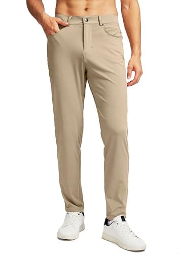 G Gradual Men's Stretch Golf Pants with 6 Pockets Slim Fit Dress Pants for Men Travel Casual Work (Light Khaki, XXL) - Image 1
