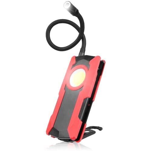 Rechargeable LED Work Light, OTYTY 40W 2000LM Magnetic Work Light Battery Powered Portable Flood Light with Gooseneck Flashlight for Car Repairing, Camping, Inspection - Image 1