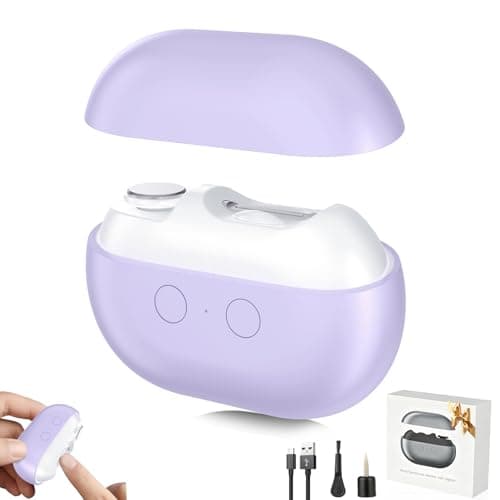 Electric Nail Clipper, Safe Electric Nail Clippers for Seniors, Adults, Kids, Babies, Upgraded 3-in-1 Nail File, Toenail Trimmer, Nail Cutter with Dust Storage & LED Light, Gifts for Mom Dad(Purple) - Image 1