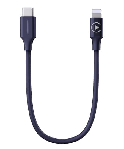 Rsizbahr CarPlay Activator Cable for Motorcycle, CarPlay Headset Bypass Adapter for Motorcycle, Enable Mirroring on Harley/Indian/Goldwing Without Headset, USB-C to 8pin Support Charging, 50cm/Black