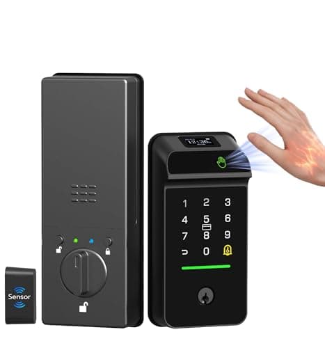 Anweller MD3 Palm Vein Smart Deadbolt Lock, Biometric Keyless Entry Door Lock for Front Door, Built-in WiFi, 10000mAh Battery, Code Keypad, RFID Card, Display Screen, Auto Lock Sensor - Image 1