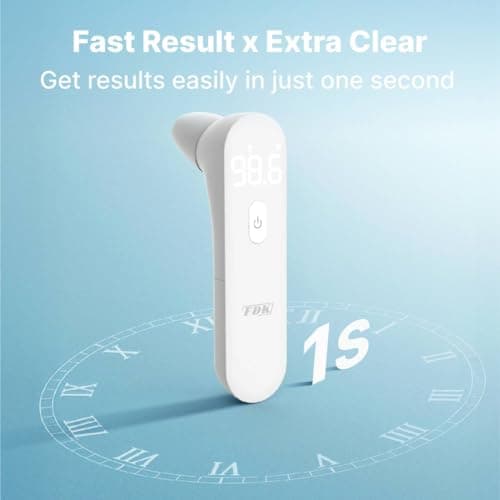 FDK Ear Thermometer for Adults and Kids, Digital Accurate Ear and Forehead Thermometer Medical Grade with Fever Alarm, 1 Second Fast Reading LED Clear Display Silent Mode - Thumbnail 4