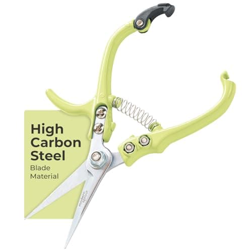 Modern Sprout Pruning Shears - Herb Snipping Scissors- Lightweight Gardening Tools W/Easy Lock - Flower Cutter Garden Shears - Carbon Steel Blade + Reusable Holster (Chartreuse, 1-Pack)