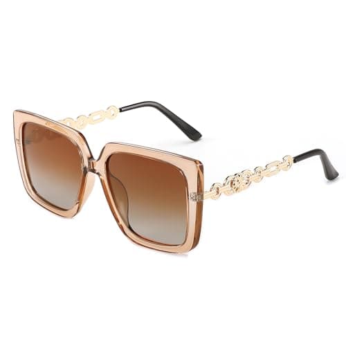 FEISEDY Trendy Polarized Cateye Sunglasses Womens Vintage Oversized Square Sunglasses UV400 Protection B0003 - Image 1