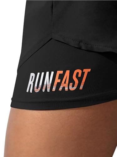 YOAKUKA Women's 2 in 1 Workout Shorts Gym Workout Yoga Running Biker Tennis Skirts Clothes Summer Black - Thumbnail 6