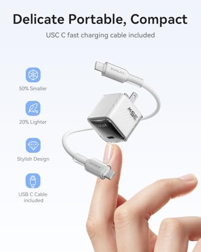 Kuulaa USB C Charger Block 35W iPhone Charger Fast Charging GaN PPS Compact Wall Chargers Block, USB-C Power Adapter for iPhone 16/15/14/13, Galaxy S25/S24/S23 (White) - Thumbnail 6
