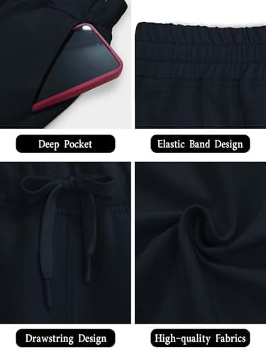 COCOMARTS Womens Summer Shorts Casual Hiking Cargo Athletic Sweat Shorts Drawstring Beach Vacation Trendy Outdoor Outfits Navy Blue X-Large - Thumbnail 6