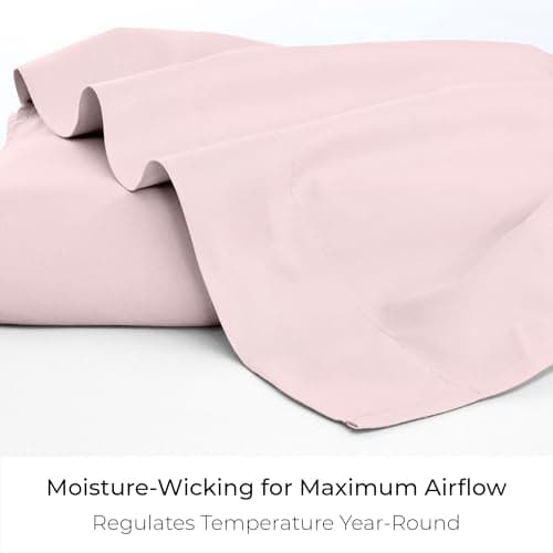 Mellanni Twin XL Size Flat Sheet - Iconic Collection Bedding - Hotel Luxury, Extra Soft, Cooling - Wrinkle, Fade, Stain Resistant - 1 Flat Sheet Only (Twin XL, Blush Pink) - Thumbnail 4