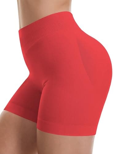 UG Active Women's 4.5" Scrunch Butt Lifting Workout Shorts Seamless Athletic Yoga Gym Running Shorts Red L - Thumbnail 4