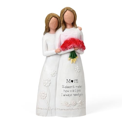 Eaprala Sculpted Hand-Painted Mother Daughter Figurine, Mothers Day Birthday Gifts for Mom, Gifts for Mom from Daughter - Image 1