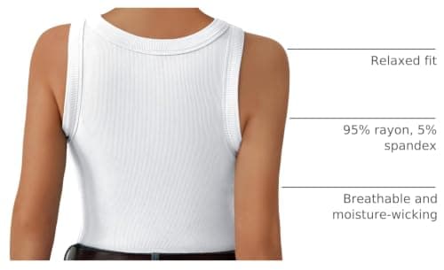 C.O.Z.Y Tank Tops for Women Ribbed Racerback Top Shirts High Neck Tank Casual Slim fit Basic Summer Tops White M - Thumbnail 4