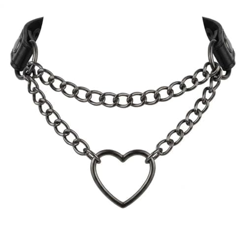 Landlusy Choker Necklace for Women, Black Choker Necklace,100% Genuine Leather Fur,Collar for Woman,Gothic Punk Emo Necklace, Halloween Christmas Jewelry Gift for Women, Men - Image 1