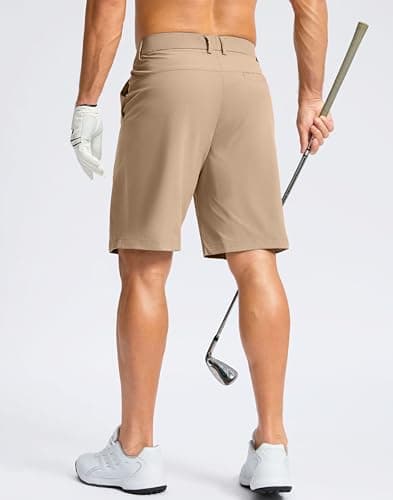 Soothfeel Men's Casual Shorts 7"/ 9" Golf Shorts for Men Flat Front Dress Work Shorts Quick Dry Lightweight with 3 Pockets Khaki L9.W38 - Thumbnail 2