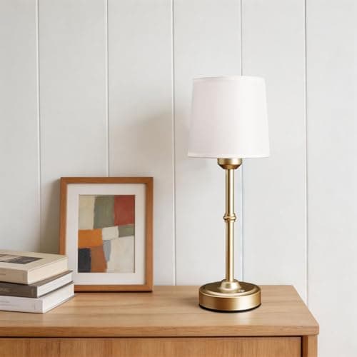Cordless Table Lamp Rechargeable, Portable Battery Operated Light for Bedroom Living Room, 6000mAh Fabric Shade Desk Lamp 3000K Eye-Caring Home Decor for Dining Balcony Patio Counter Nightstand Hotel - Image 1