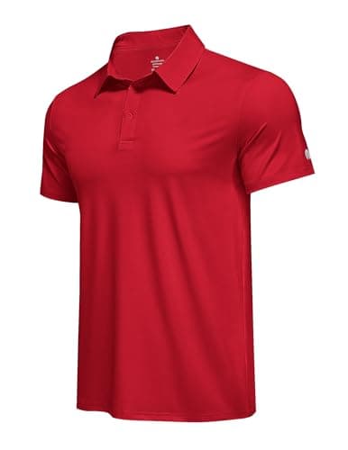 PINSPARK Mens Polo Shirt Performance Moisture Wicking Polo Shirts for Men UPF 50 Golf Shirts Quick Dry Casual Collared Shirt - Image 1