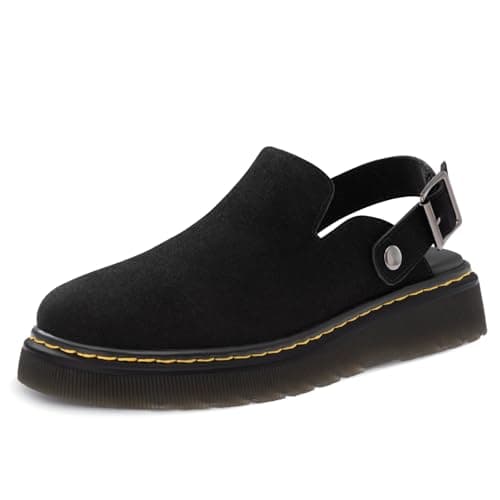 Athlefit Women's Clogs Shoes with Back Strap Comfortable Latex Footbed Slip-On Adjustable Slingback Mules Zapatos para Mujer Black - Image 1