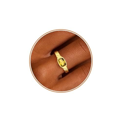 Btysun November Birthday Gifts for Women, Christmas Stocking Stuffers for Teens Topaz Birthstone Rings for Women with Citrine Adjustable Open Ring Trendy Stuff - Image 1