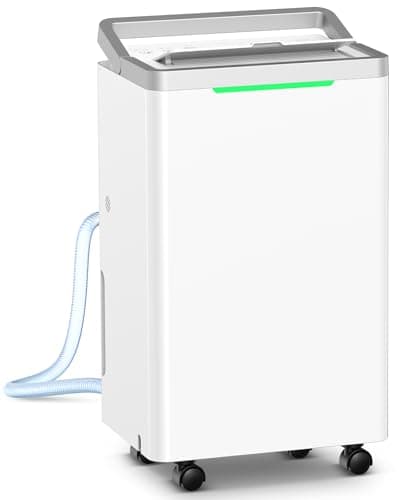 HOPSEN 34 Pints Dehumidifier for Basement, 2500 Sq. Ft Dehumidifiers for Home with Drain Hose, Quiet Dehumidifier for Bedroom, Bathroom, 24HR Timer, 3-Color Indicator, Auto Defrost & Child Lock