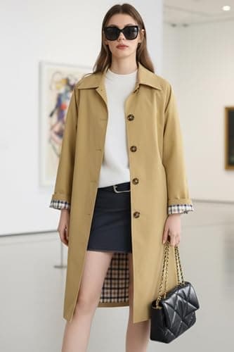Orolay CHIIONE Waterproof Trench Coat Women Single Breasted Lightweight Rain Jacket with Deep Pockets for Spring - Thumbnail 5