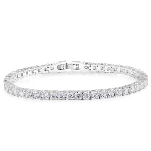 TRENDOLLA 3MM Cubic Zirconia Tennis Bracelet for Women and Men, Classic Tennis Bracelet Small Wrist Size 6-7.5 inches (6.0") - Image 1