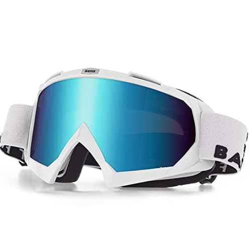 BATFOX Motorcycle ATV Goggles Dirt Bike Motocross Safety ATV Tactical Riding Motorbike Glasses Goggles for Men Women Youth Fit Over Glasses UV400 Protection Shatterproof (blue/white black) - Image 1