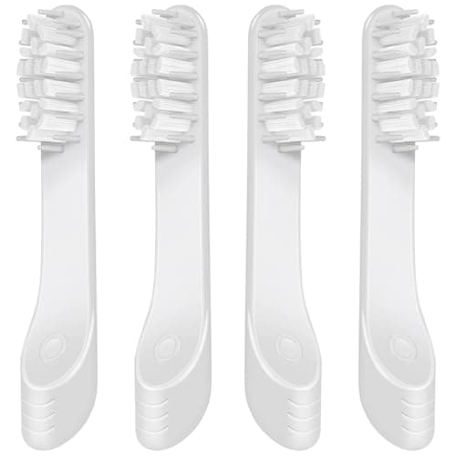 Toothbrush Replacement Heads Compatible with Quip Sonic Toothbrush-Soft Bristle Adult Refill Toothbrush Heads, Light Gray, 4-Pack - Image 1