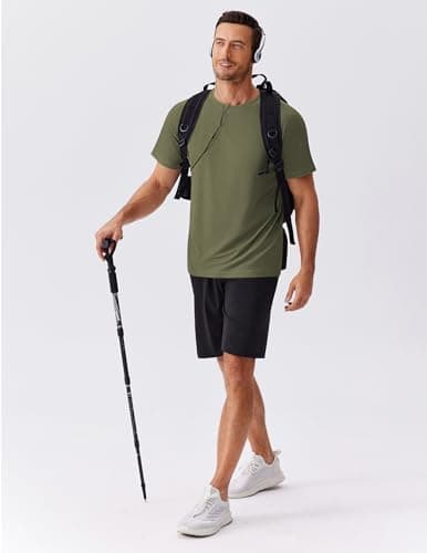 PINSPARK Tee Shirts Mens Quick Dry Athletic Shirts Plain T Shirts for Men 5 Pack Gym Workout Shirt Polyester Running T-Shirts - Thumbnail 4