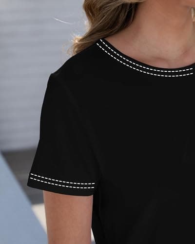 GAYHAY Black T Shirts for Women - Short Sleeve Spring Summer Tops Soft Basic Tees Beach Vacation Clothes for Casual 2026 - Thumbnail 4
