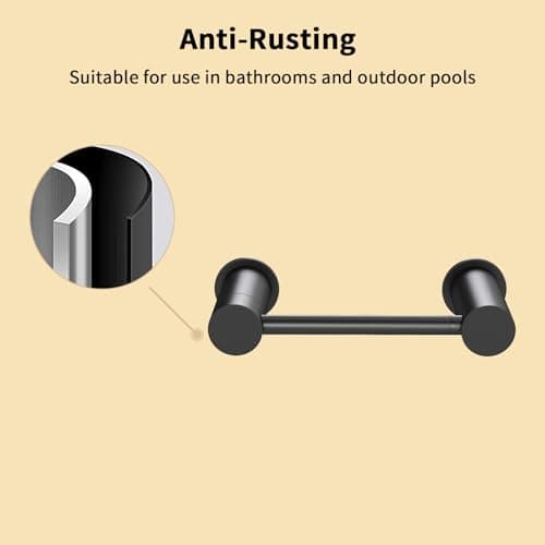 YUMORE Toilet Paper Holder Wall Mounted, Springless Pivoting Bathroom Tissue Holder, Easy One-Hand Reload No Spring Needed, Matte Black Modern Bathroom Hardware Accessories - Thumbnail 5