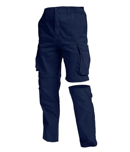 NATUVENIX Hiking Pants Men Quick Dry Convertible Fishing Pants for Men Zip Off Lightweight Mens Cargo Pants Outdoor Travel Navyblue - Image 1