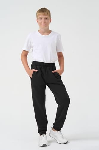 Avsead Boys Sweatpants Pants Fleece Athletic Joggers Little Kids 3 Pack Fall Winter Clothes Sweat Pant with Zipper Pocket Size 4/5 Black/Dark Grey/Black - Thumbnail 3