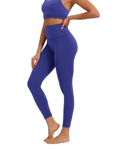 Buttery Soft High Waist Workout Leggings for Women 25" Inseam Sapphire Blue