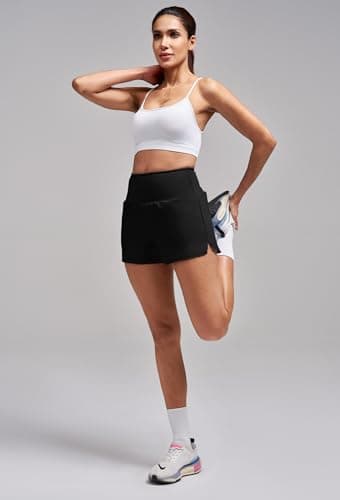 Alaroo Womens Athletic Shorts High Waisted Liner Running Shorts for Tennis Workout Gym Track Yoga with Pockets 2026 Black S - Thumbnail 3