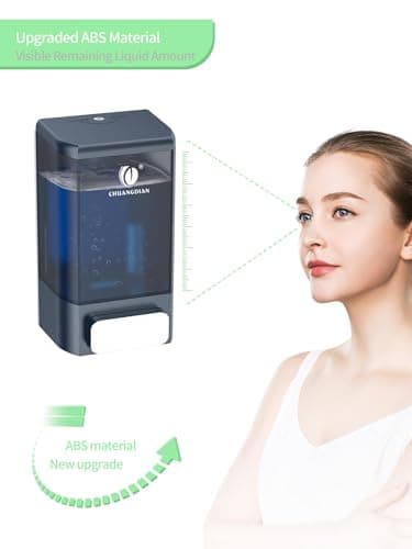 Manual Soap Dispenser Bathroom Kitchen Wall Mounted Soap Dispenser for Bathroom Shower Shampoo Gel Liquid Plastic Container 34oz/1000 ml, Dark Grey, CHUANGDIAN - Thumbnail 6