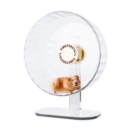 FunstersTail Super Silent Hamster Wheel 10.4 Inch, Magnetic Large Rat Wheel for Chinchilla, Gerbil, Guinea Pig, Cat, Mouse, Sugar Glider and Dwarf, Syrian Hamster Accessories (Cream White)