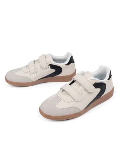 Tigeridea Walking Shoes for Women Sneakers Beige Hook and Loop Lightweight Breathable Shoes Closed Toe Comfort Tennis Sneakers for Women Size 8 - Thumbnail 6
